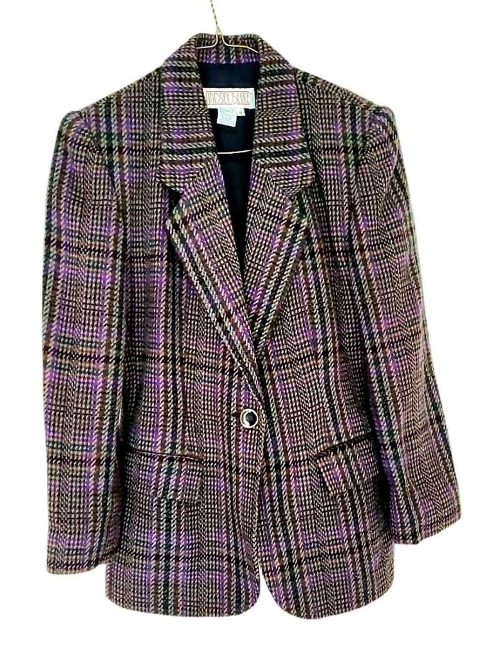 Lindsey Earl Plaid Single-Button Blazer